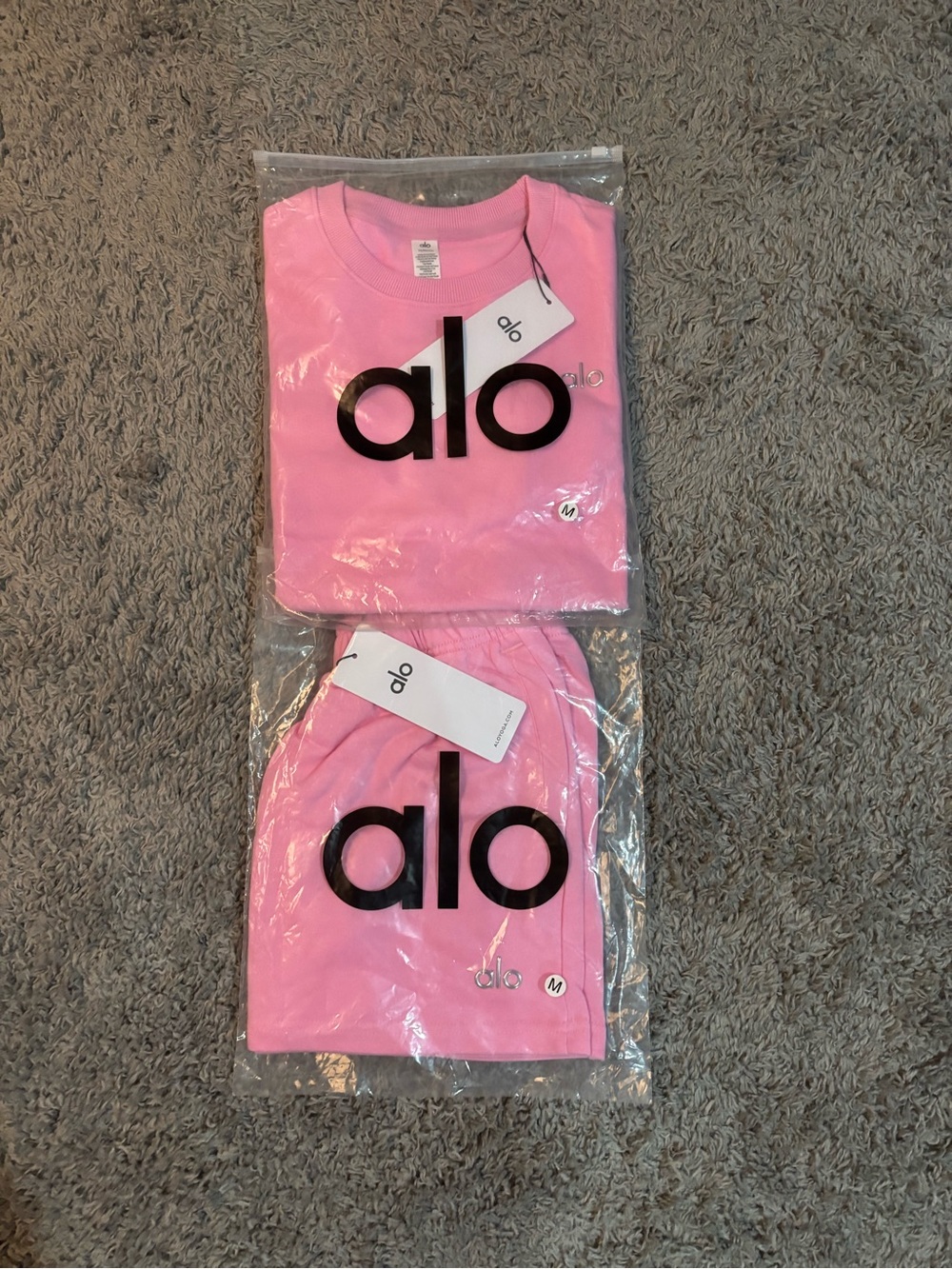 Pink sweater and shorts set